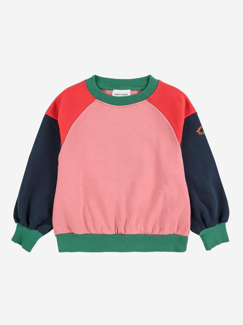 Tic Tac Toe color block sweatshirt - kids