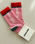 Baby color block long socks - pink