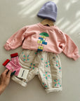Baby color block long socks - pink