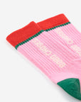 Baby color block long socks - pink