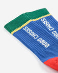 Baby color block long socks - blue