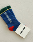 Baby color block long socks - blue