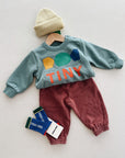 Baby color block long socks - blue