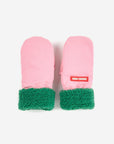 Pink bicolor mittens - kids