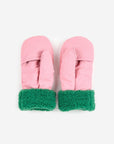 Pink bicolor mittens - kids