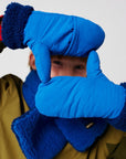 Blue bicolor mittens - kids