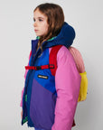 Tic Tac Toe color block corduroy school bag