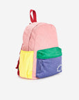 Tic Tac Toe color block corduroy school bag