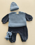 FLEECE JUMPSUIT - DARK BLUE