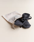 Booties 0-9m - Charcoal