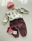 FLEECE TROUSERS BABY GIRL - BORDEAUX