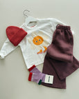 FLEECE TROUSERS KIDS - BORDEAUX