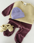 WOVEN JUMPSUIT BABY - bordeaux