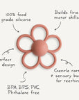 RATTLE DAISY TEETHER - dusty rose