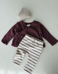 STRIPED JERSEY LEGGINGS BABY - bordeaux