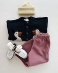FLEECE TROUSERS KIDS - BORDEAUX