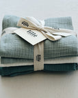 MUSLIN CLOTHS 3 PACK - giftset perfect green