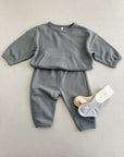 WAFFLE SLOUCH SET - BLUE