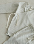 NB WRAP TOP + FOOTED PANT SET - SKY MICRO STRIPE