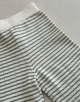 KNIT WIDE LEG PANT - SAGE STRIPE