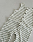 WAFFLE JUMPSUIT - MINT STRIPE