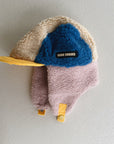 Color block sheepskin chapka - baby