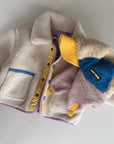 Color block sheepskin chapka - baby