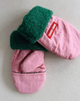 Pink bicolor mittens - kids