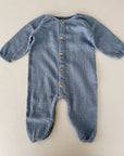 WOVEN JUMPSUIT BABY - blue