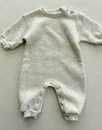 FLEECE JUMPSUIT - BEIGE MELANGE