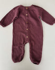 WOVEN JUMPSUIT BABY - bordeaux
