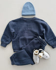 FLEECE SWEATER KIDS - DARK BLUE