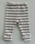STRIPED JERSEY LEGGINGS - BORDEAUX