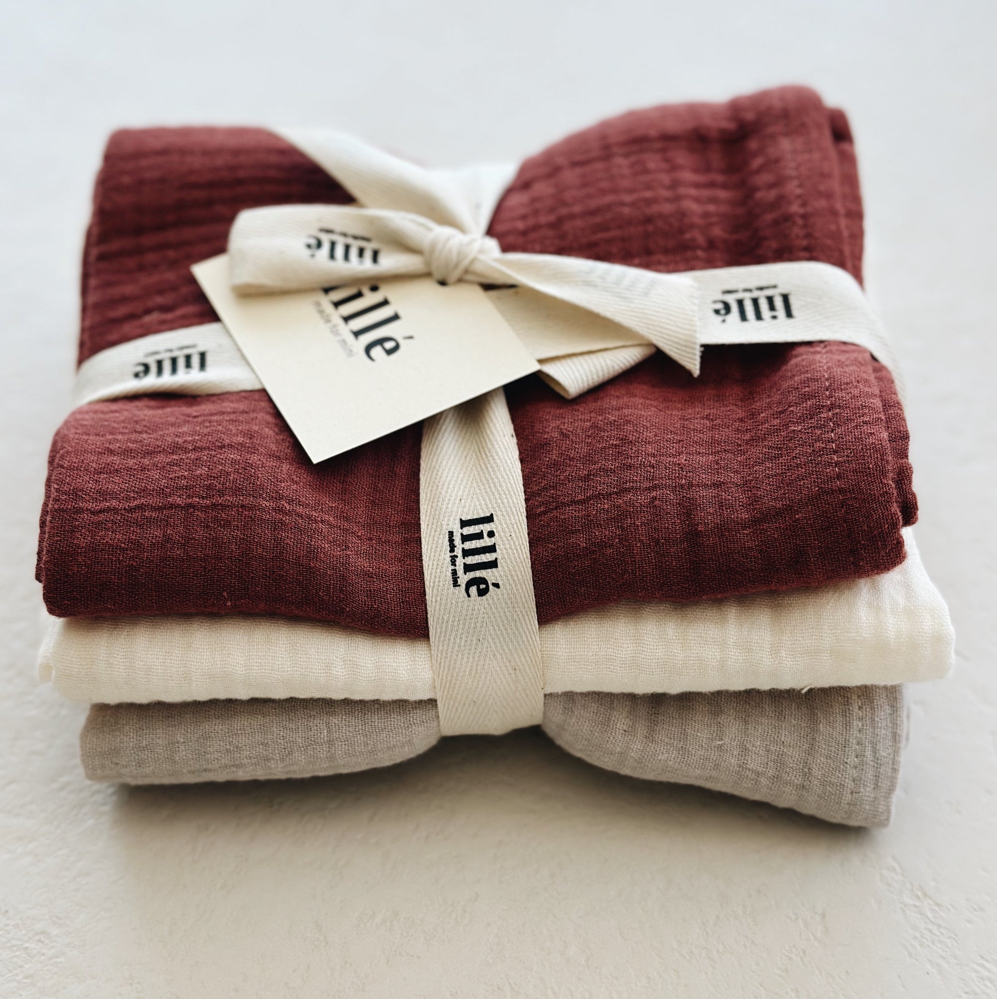 MUSLIN CLOTHS 3 PACK - giftset auburn