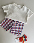 Hug shorts - Spicy red blue check