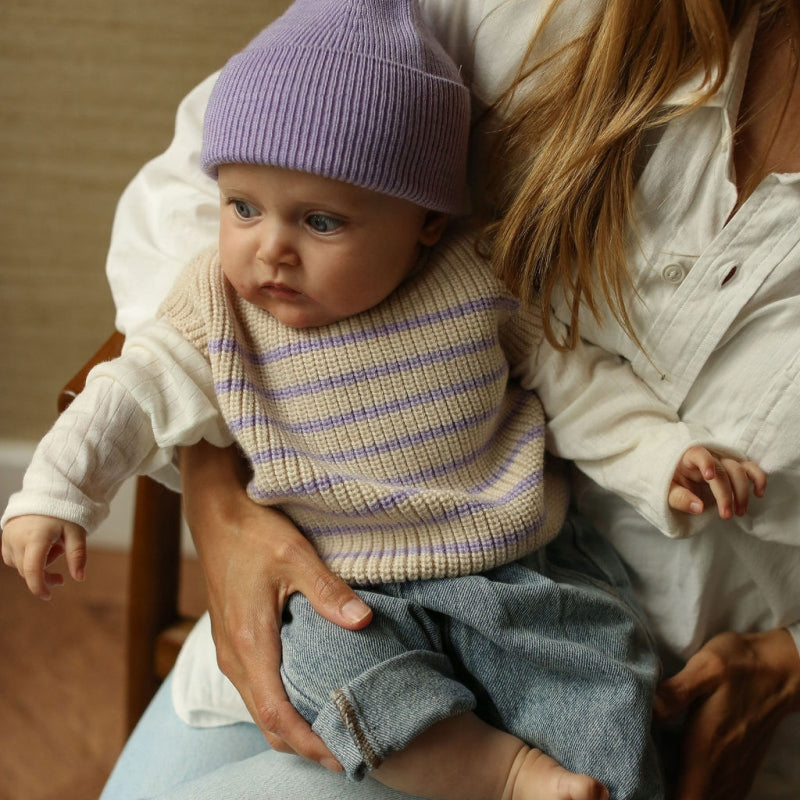 VEST HARVEY BABY - cream/lilac