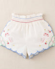 Baby Jisoo Shorts with Scalloped Edges & Butterfly Embroidery