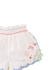 Baby Jisoo Shorts with Scalloped Edges & Butterfly Embroidery