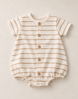 GERIPPERTER FLAMMÉ-JUMPSUIT MIT STREIFEN - BABY