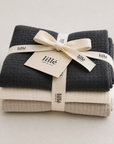 MUSLIN CLOTHS 3 PACK - giftset charcoal