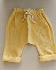 MUSLIN BAGGY PANTS YELLOW - baby