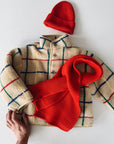 Color stripes sheepskin jacket - kids