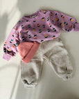 FLEECE TROUSERS BABY GIRL - BEIGE MELANGE