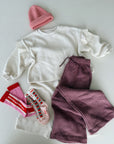 FLEECE TROUSERS KIDS - BORDEAUX