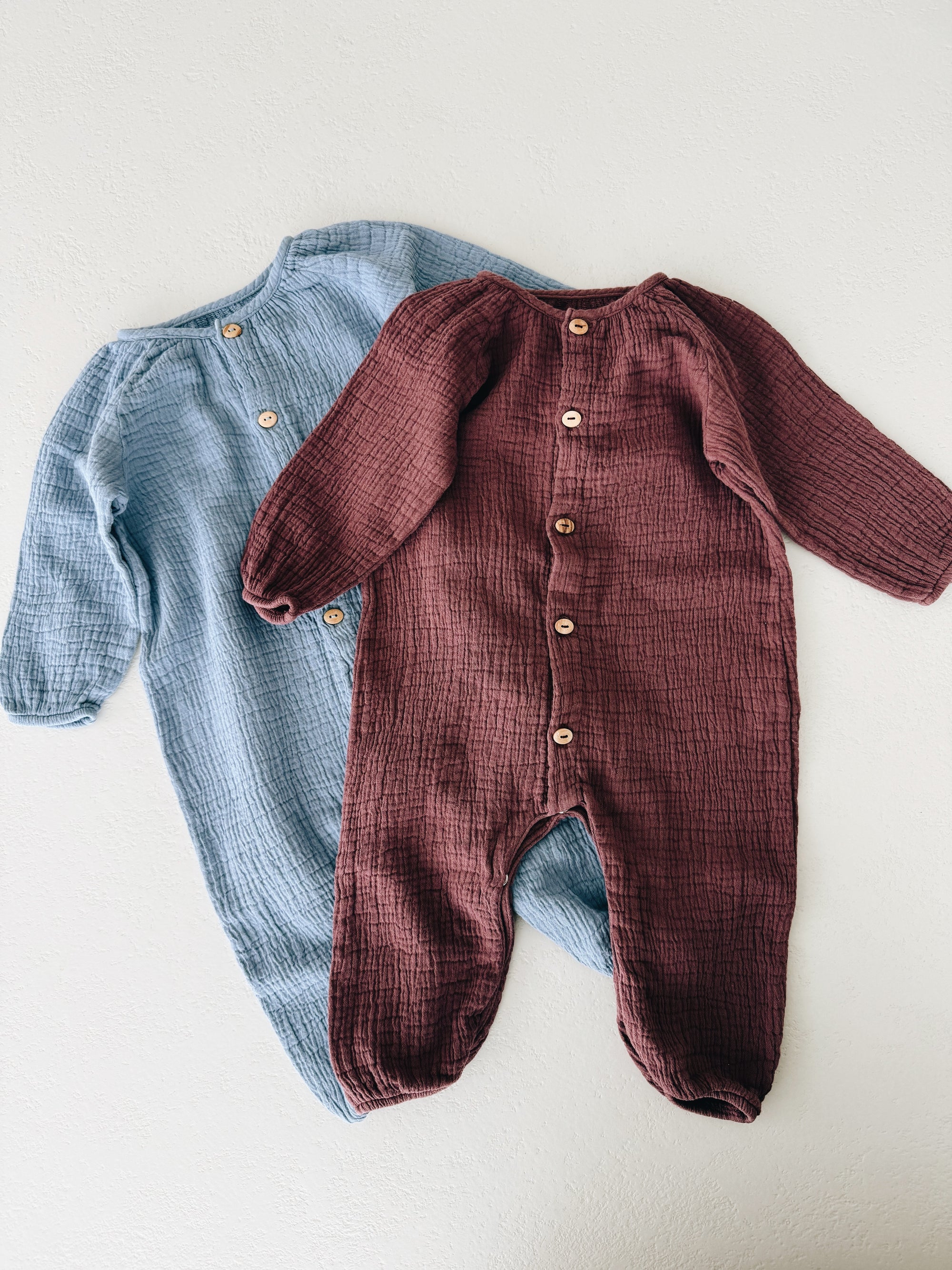 WOVEN JUMPSUIT BABY - blue