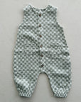 WOVEN JUMPSUIT - SAGE CHECK