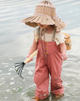 DUGAREE RAIN PANTS - crabapple