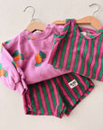 Striped terry cloth shorts - baby