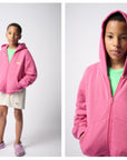 ZIP SWEATER DOVEN GERANIUM - KIDS