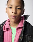 ZIP SWEATER DOVEN GERANIUM - KIDS